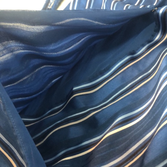 White House Black Market Striped Long Sleeve Surplice Blouse Medium - Picture 5 of 11